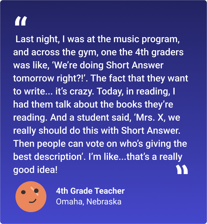 4th Grade writing teacher testimonial