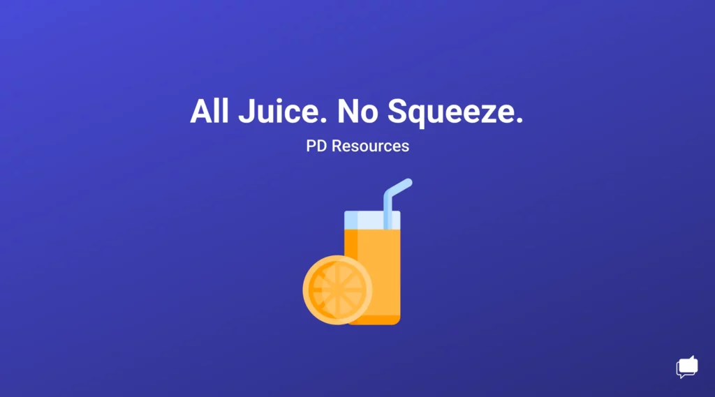 All Juice. No Squeeze. PD Sources with picture of a glass of juice
