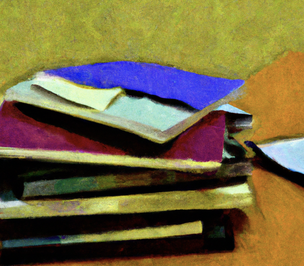 Picture of a stack of research journals