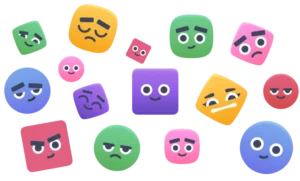 Several faces expressing different emotions