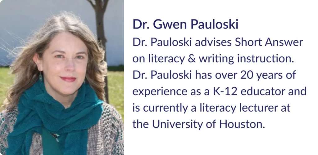 Dr. Gwen Pauloski is a literacy lecturer at the University of Houston.